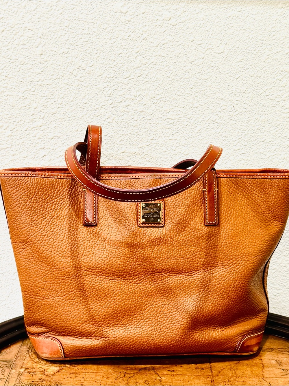 Dooney & Bourke Pebbled Leather Charleston Shopper Tote Carmel & Brown
